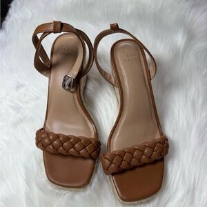 A New Day Women's Brown Braided Strap Sandals